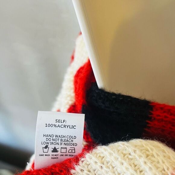 VICI NWOT sweaters fall striped Megan Twist back v neck sweater red cream black; - Picture 4 of 7